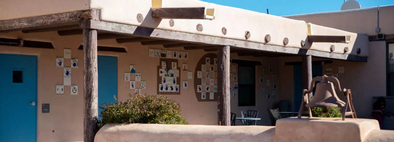 school outdoor corridor.