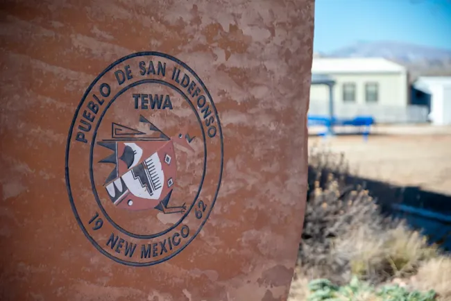 Bolder with "Pueblo De San Ildefonso" logo